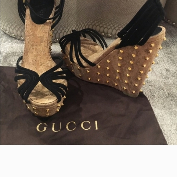 ****Sold****Gucci Studded platform wedges - Picture 1 of 6